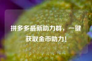 拼多多最新助力群，一键获取金币助力！  第1张