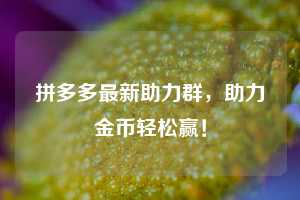 拼多多最新助力群，助力金币轻松赢！  第1张